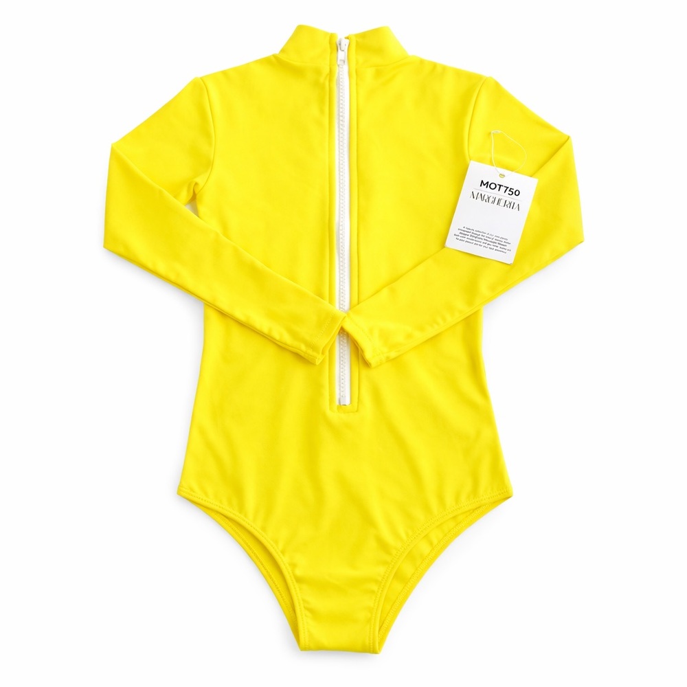 NWT Mott50 x Margherita Missoni Lucia Swimsuit sz 1 (12–18M) Yellow Rash Guard